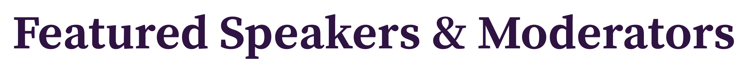 Speakers & Moderators